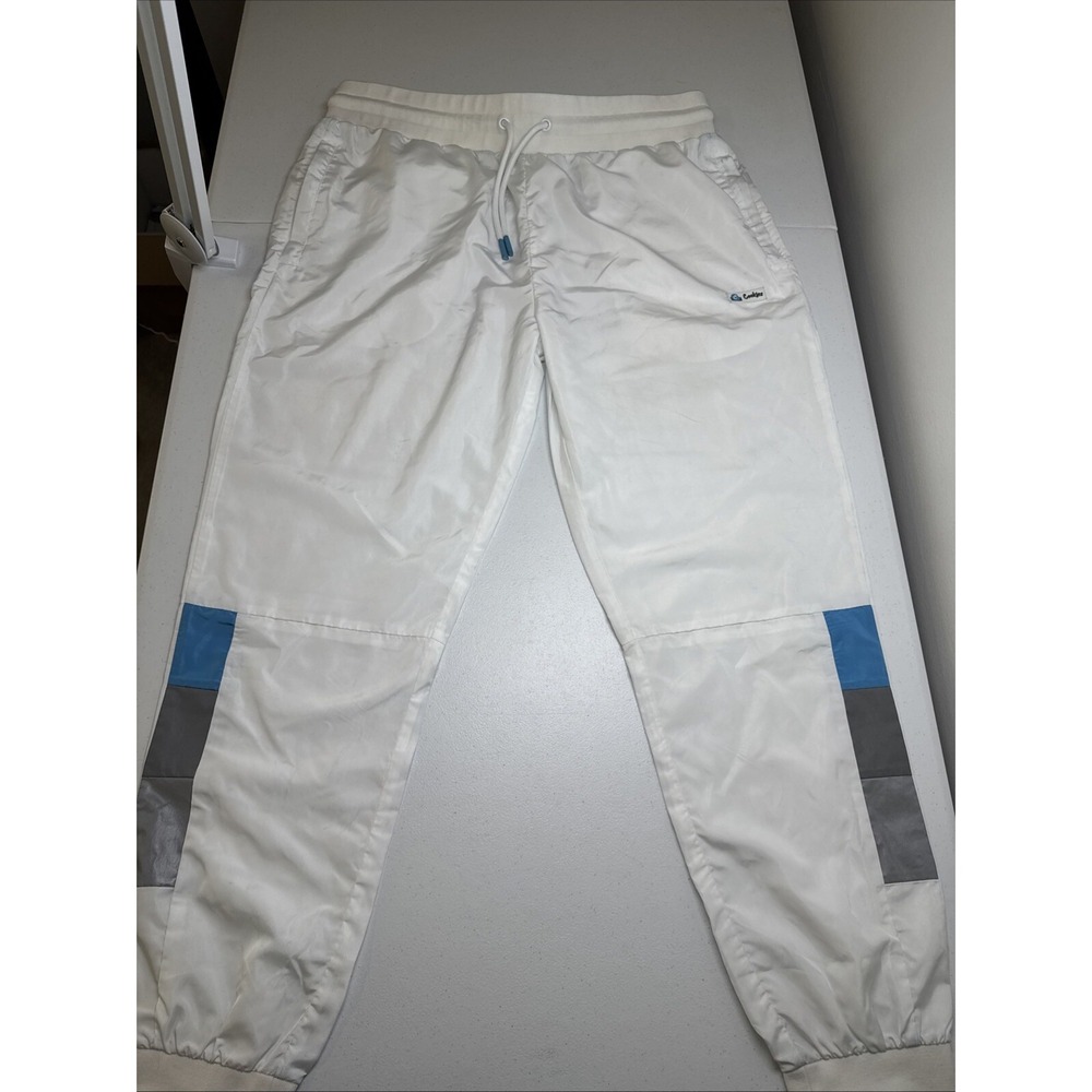 Cookies SF Men's Windbreaker Pants, White, drawstrings, zipper pockets, 2XL